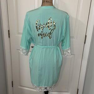10/$35🏷🚨Bridesmaid robe/bathrobe lace accents wedding party bride marriage